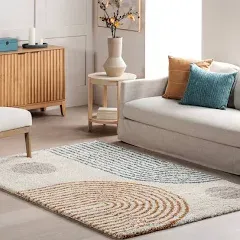 Nuloom Grecia Contemporary Circles Shag Area Rug 7'