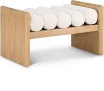 Meridian Waverly Boucle Fabric Bench