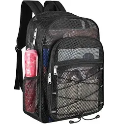 Heavy Duty Mesh Backpacks for Adults, Mesh School Bags for Boys and Girls, See Through School Bags with Adjustable Straps for Swimming, Fitness, Sports, Carry Portable Oxygen Concentrators