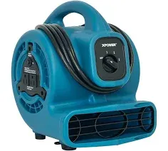 XPOWER P-80A 1/8 HP Mini Air Mover Carpet Dryer Blower Floor Fan w/ Dual Outlet