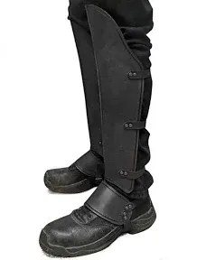 Medieval Halloween Boots Covers Faux Leather Steampunk Legguards Crusaders Pirate Cosplay Costume Accessoires