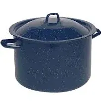 IMUSA USA Blue 6-Quart Speckled Enamel Stock Pot with Lid 6-Quart, 