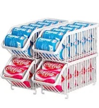 4 Pack Stackable Soda Can Organizer Dispenser, soda can organizer for Refrigerat