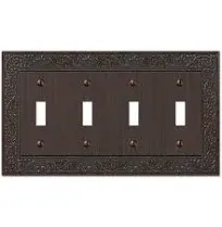 AmerTac English Garden 4 Toggle Switch Wall Plate