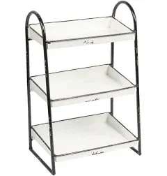 3R Studio Heavily Distressed 3-Tier Metal Tray