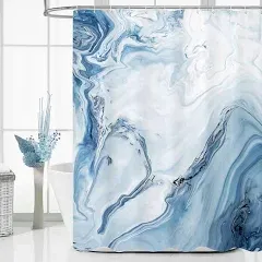 Blue Marble Modern Ombre Fabric Cloth Shower Curtain