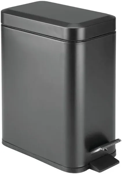 mDesign 5 Liter Rectangular Metal Step Trash Can