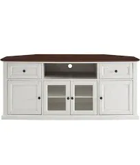 Crosley Furniture Shelby TV Stand for 65+ inch TVs, Entertainment Center with Adjustable Storage Shelves, White