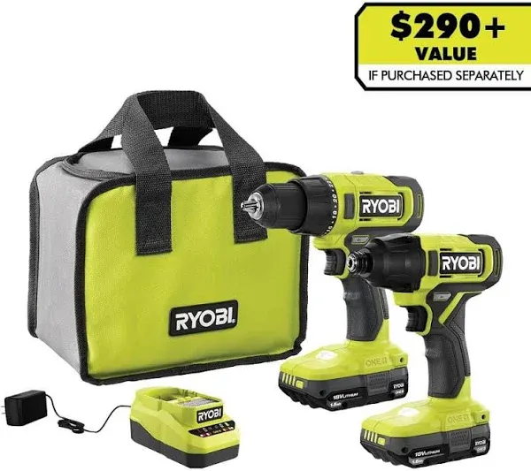 ONE+ 18V Cordless 2-Tool Combo Kit with Drill/Driver, Impact Driver, (2) 1.5 Ah Batteries, and Charger (PCL1200K2)