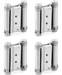 QWORK Heavy Duty Cafe Saloon Bars Door Swing Hinges 4 Pack 3 Stainless Steel Self CL