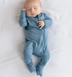 DREAMLAND BABY Bamboo Viscose Baby Pajamas (0-24 months). Ultra Soft Viscose Sleepers with 2-Way Zipper, Mitten & Foot Cuffs