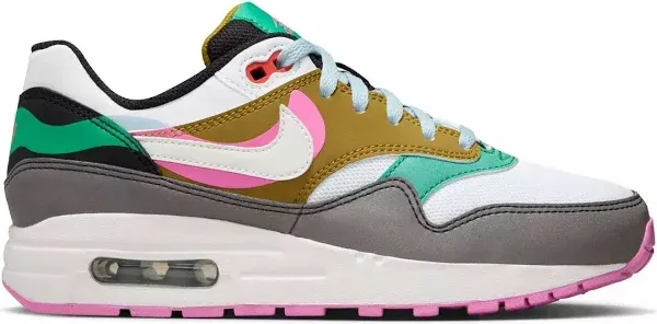 Nike Kids Air Max 1 SE (Black/White/Playful Pink/Stadium Green) 5Y