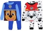 Paw Patrol Toddler Boys' Chase and Marshall 4 Piece Long Sleeve Pajama Set