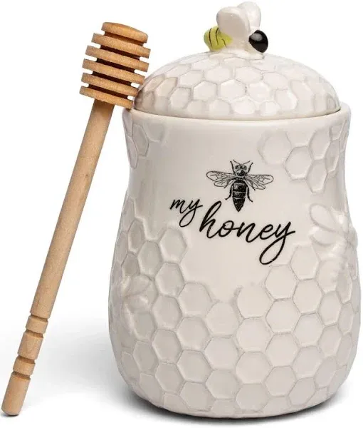 Ceramic Bee Honey Jar