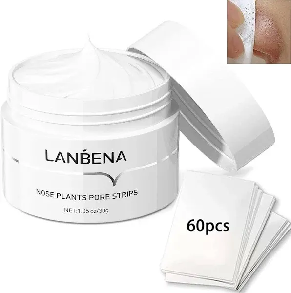 LANBENA Pore Strips (50g/1.76 Oz) 100 pcs Nose Strips Blackhead Remover Mask