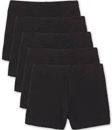 The Children's Place Girls Cartwheel Shorts 5-Pack | Size Large (10/12) | Black | Cotton/Spandex