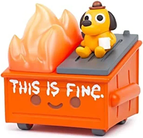 Dumpster Fire This Is Fine Vinyl Figure