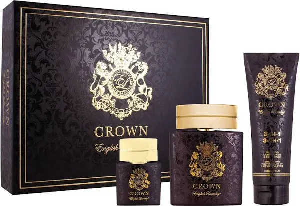 ENGLISH LAUNDRY CROWN MEN 3 PIECE GIFT SET - 3.4 OZ EAU DE PARFUM SPRAY by ENGLISH LAUNDRY