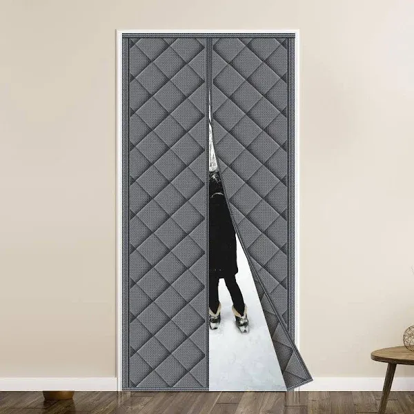 Magnetic Thermal Insulated Door Curtain Fits Door Size 36" x 80"