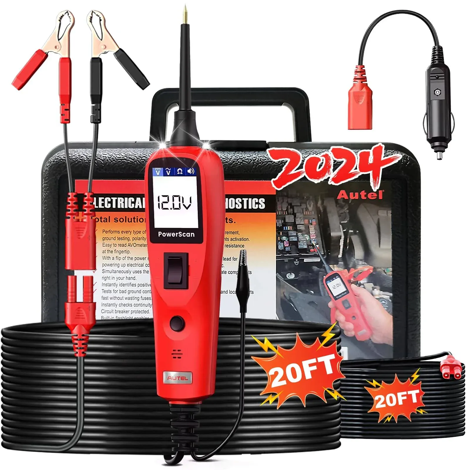 2024new Autel PowerScan PS100 Circuit Tester Electrical Diagnostic Probe 12V/24V