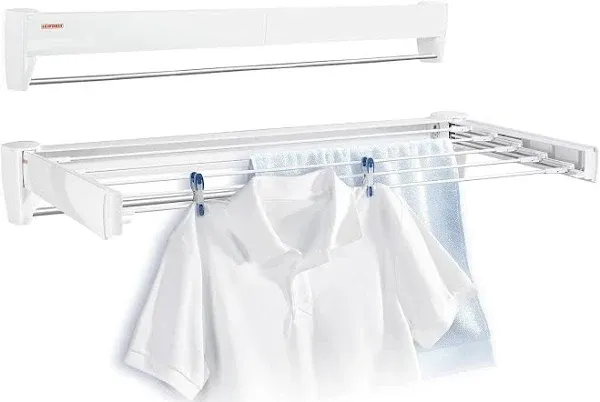 Telefix 70 Wall Mount Retractable Laundry Rack - 5 Drying Rods, Space-Saving