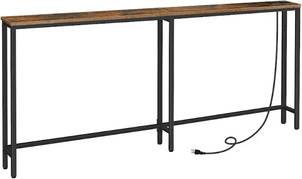 Hoobro 70.9" Skinny Console Table with Charging Station