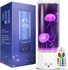 Jelly Fish Tank Mood Lamps for Home Office Room Desktop Decoration Christmas Gifts for Kids Teens Girls Boys Adults