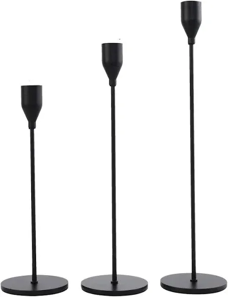 Candlestick Holders Black Candlestick Holders Set Modern Candle Holder,Taper Candle Holders candleabra for Table Centerpiece, Home Decor, Mantel, Dinning. (Black)