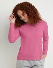 Hanes Women's Originals Long-Sleeve T-Shirt, Tri-Blend Lightweight Jersey Tee, Curved Hem, Available In Plus