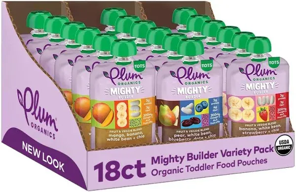 Plum Organics Mighty Builder Organic Toddler Food - Variety Pack - 4 oz Pouch...