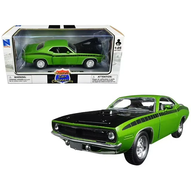 Plymouth 1970 Cuda Green with Black 1/24 by New Ray 71873 A