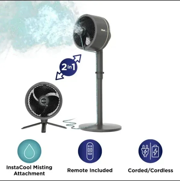 Shark FlexBreeze Indoor/Outdoor Fan with InstaCool Mist Attachment