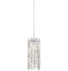 Possini Euro Design Alyssa Chrome Mini Pendant Light 4" Wide Modern LED Crystal for Dining Living Room House Foyer Kitchen Island Entryway Bedroom