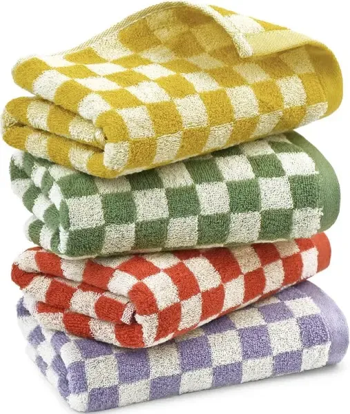 Jacquotha Hand Towels for Bathroom 4 Pack Cotton Face Towels Soft Absorbent for Spa Bath Gym Kitchen