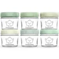 KeaBabies 6-Pack Prep Jars Food Glass Containers