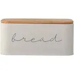 11.75" Metal Bread Bin with Bamboo Lid