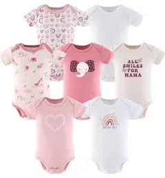 The Peanutshell Baby Girl Bodysuits Rainbow Safari 7-Pack