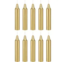 Mega Candles 10 pcs Unscented Gold Exquisite Mini Taper Candles, 4 Inch Tall x 3/4 Inch Diameter, Supreme Chimes, Enchantment, Rituals, Casting Spells, Witchcraft, Wiccan, Altar, Magic, Metaphysical