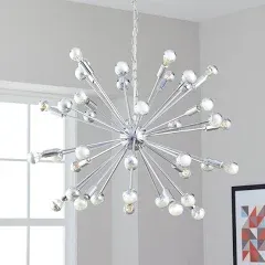 Safavieh 20-Light Retro Chrome Starburst Sputnik Chandelier Hanging Light