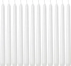 Allgreen 12 Pack White Taper Candles