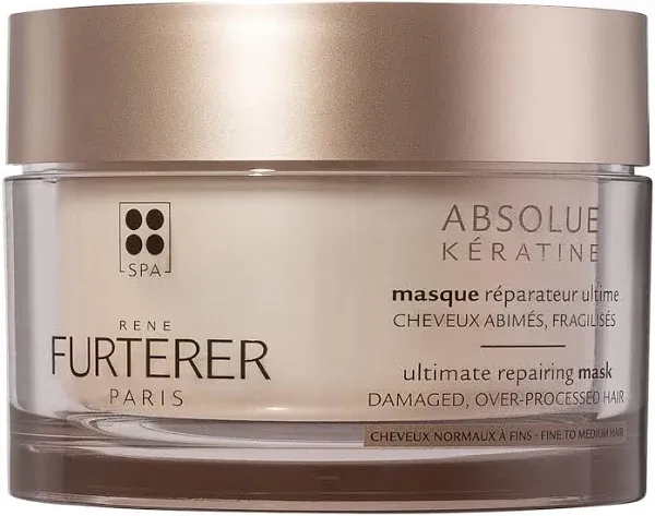 René Furterer ABSOLUE KERATINE Ultimate Regenerating Mask - For Damaged, Over-Processed Fine to Medium Hair - Repair & Restore - 6.7 fl. oz.