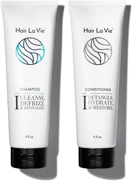 Hair La Vie Shampoo & Conditioner - Best Shampoo and Conditioner for Dry Damaged Hair - Speed Up Hair Growth and Boost Volume, 9 fl oz.