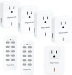 Syantek Remote Control Outlet Wireless Light Switch for Household Appliances, Expandable Remote Light Switch Kit, Up to 100 ft R, White