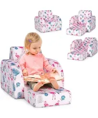 Slickblue
3-in-1 Convertible Kid Sofa Bed Flip-Out Chair Lounger for Toddler