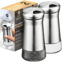 Smart House Inc. Stainless Steel Salt and Pepper Shakers - 3 size openings