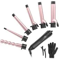 6-in-1 Professional Curling Iron Wand Set