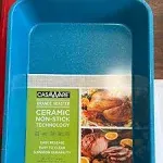 casaWare Grande Lasagna/Roaster Pan 18 x 12 x 3-Inch - Extra Large, Ceramic Coated Nonstick (Blue Granite)