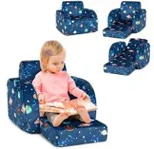 Costway 3-in-1 Convertible Kid Sofa Bed Flip-Out Chair Lounger for Toddler