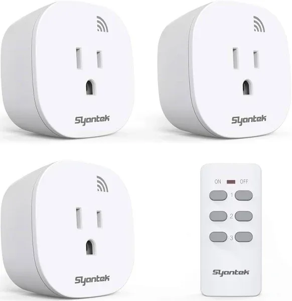 Syantek Remote Control Outlet Wireless Light Switch for Household