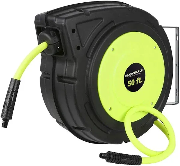 Flexzilla Retractable Enclosed Plastic Air Hose Reel, 3/8 in. x 50 ft